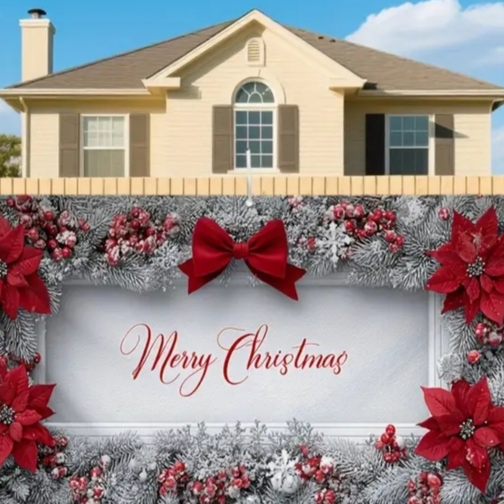 Festive Red and White Christmas Wreath